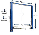 iDeal 10,000 lb. ALI Certified 2-Post Bi-Symmetric Arm Overhead Lift - autoliftus